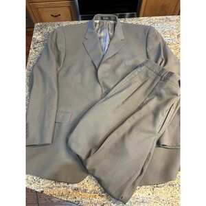Gian Franco Ruffini Mens 50R 40W Suit Worsted Wool Natural Stretch Olive Taupe